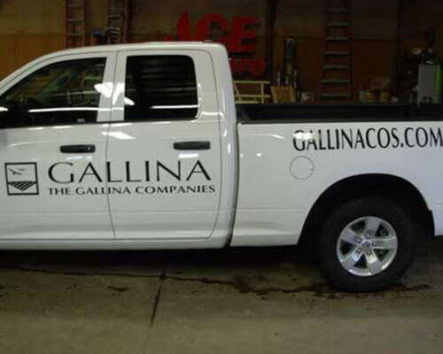 Galina sign on truck